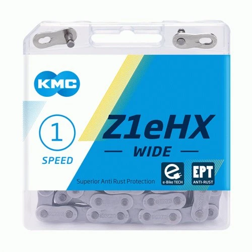 KMC Z1eHX Wide EPT - E-Bike Kette - 112 Glieder silber KMC Z1eHX Wide EPT - E-Bike Kette - 112 Glieder Silber -Shimano Fahrradladen kmc Z1eHX wide ept e bike kette 112 glieder silber