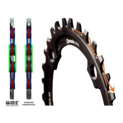 Praxis Works Wave™ Tech MTB Kettenblatt Aluminium | 104mm Lochkreis -Shimano Fahrradladen praxis works wave tech
